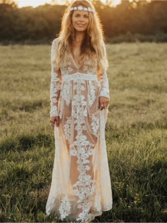 For Love And Lemons Dresses & Skirts - For Love & Lemons Temecula Maxi Dress with White Floral Lace